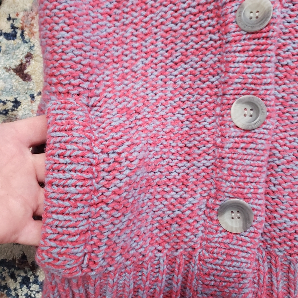 American Eagle Cardigan Medium Purple Pink Retro With Pockets - Picture 8 of 11
